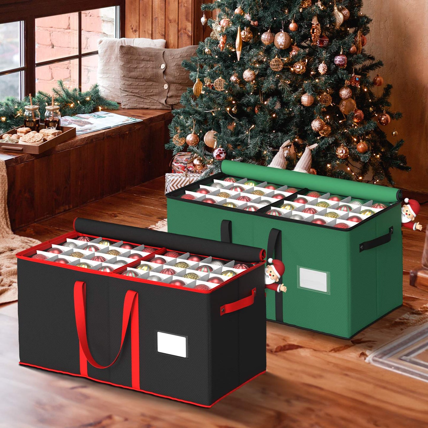 Christmas Ornament Storage Box(Black)