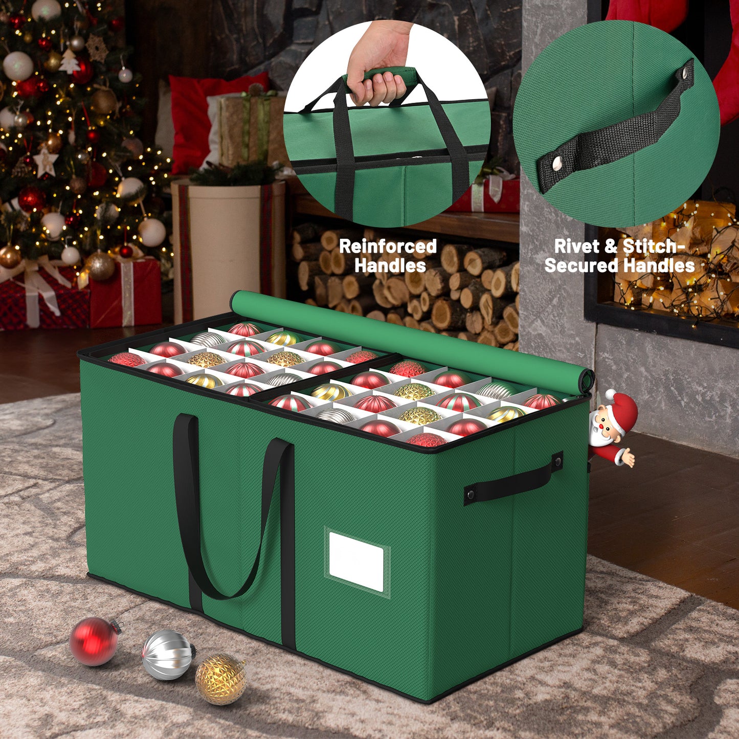 Christmas Ornament Storage Box (Green)