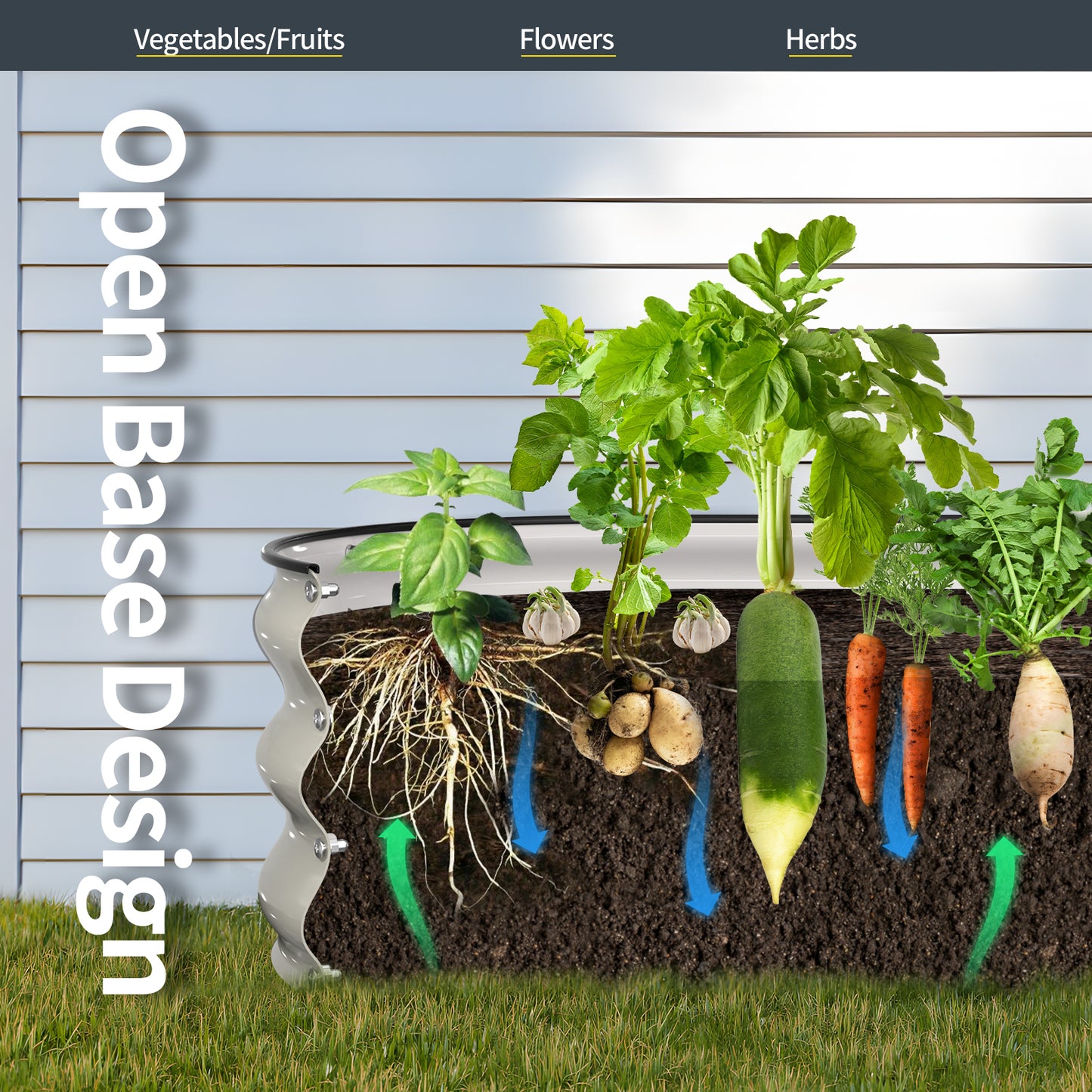 Raised Garden Bed Kit(Pearl White, 4x4x1FT)