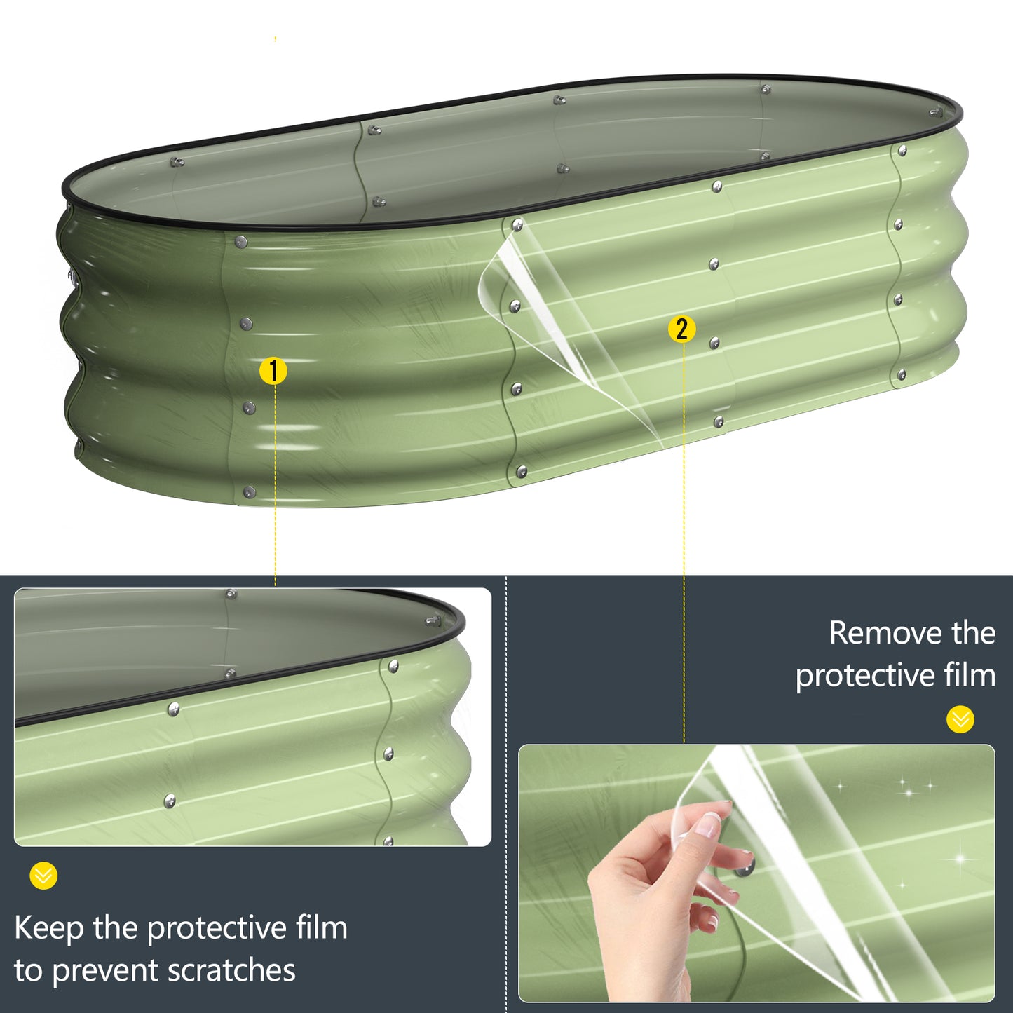 Raised Garden Bed Kit (Fruit Green, 4x2x1FT)