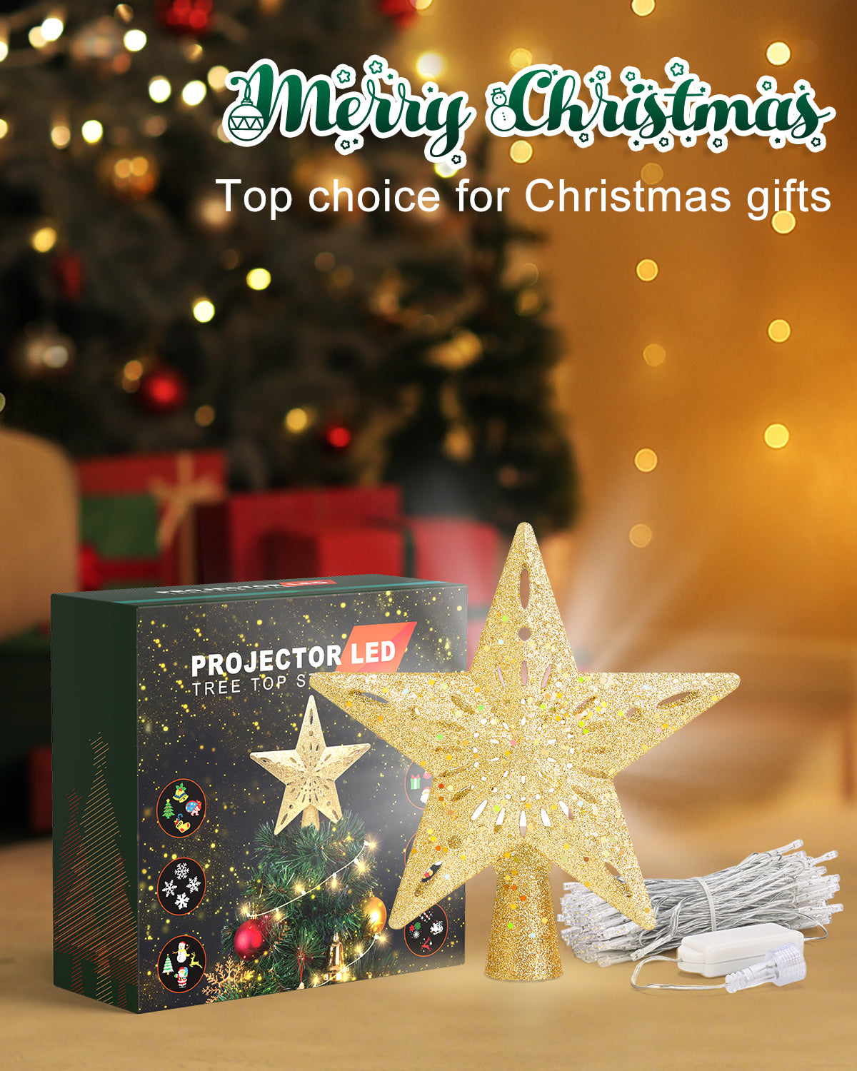 Kesfitt Christmas Tree Topper(Gold)