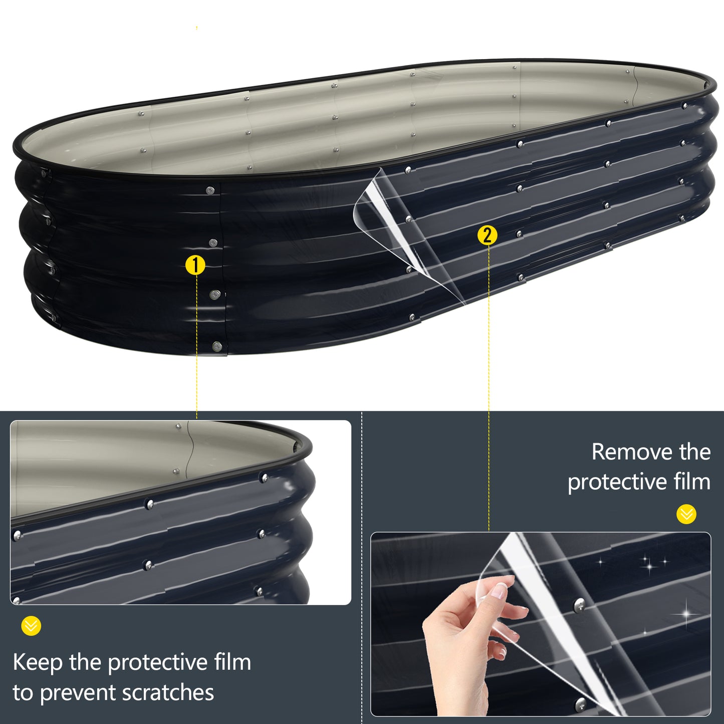 Raised Garden Bed Kit (Midnight Blue, 6x3x1FT)