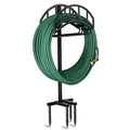 freestanding garden hose holder with storage basket