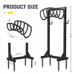 Garden Hose Holder with 4 Spikes & 2 Tool Hooks