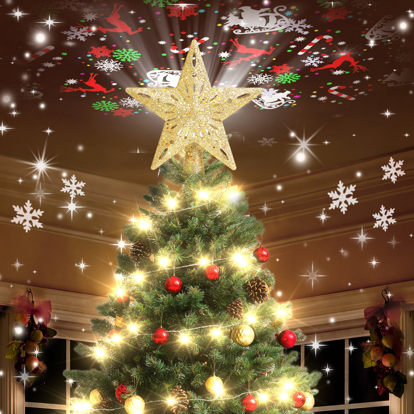 Kesfitt Christmas Tree Topper(Gold)