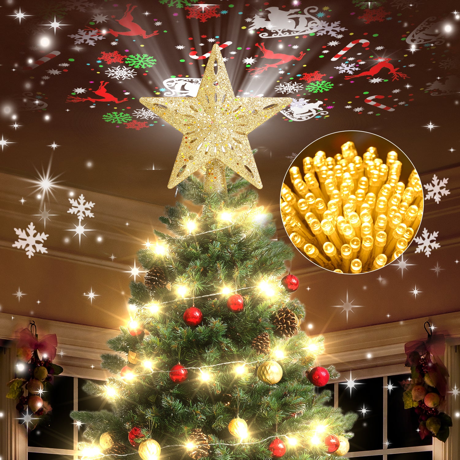 Kesfitt Christmas Tree Topper(Gold)