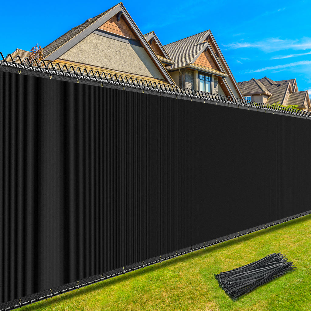 4x50ft black outdoor privacy screen for 4 foot fence with rustproof brass grommets
