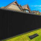 6x25ft black fence privacy screen for backyard and patio 90 percent blockage with brass grommets