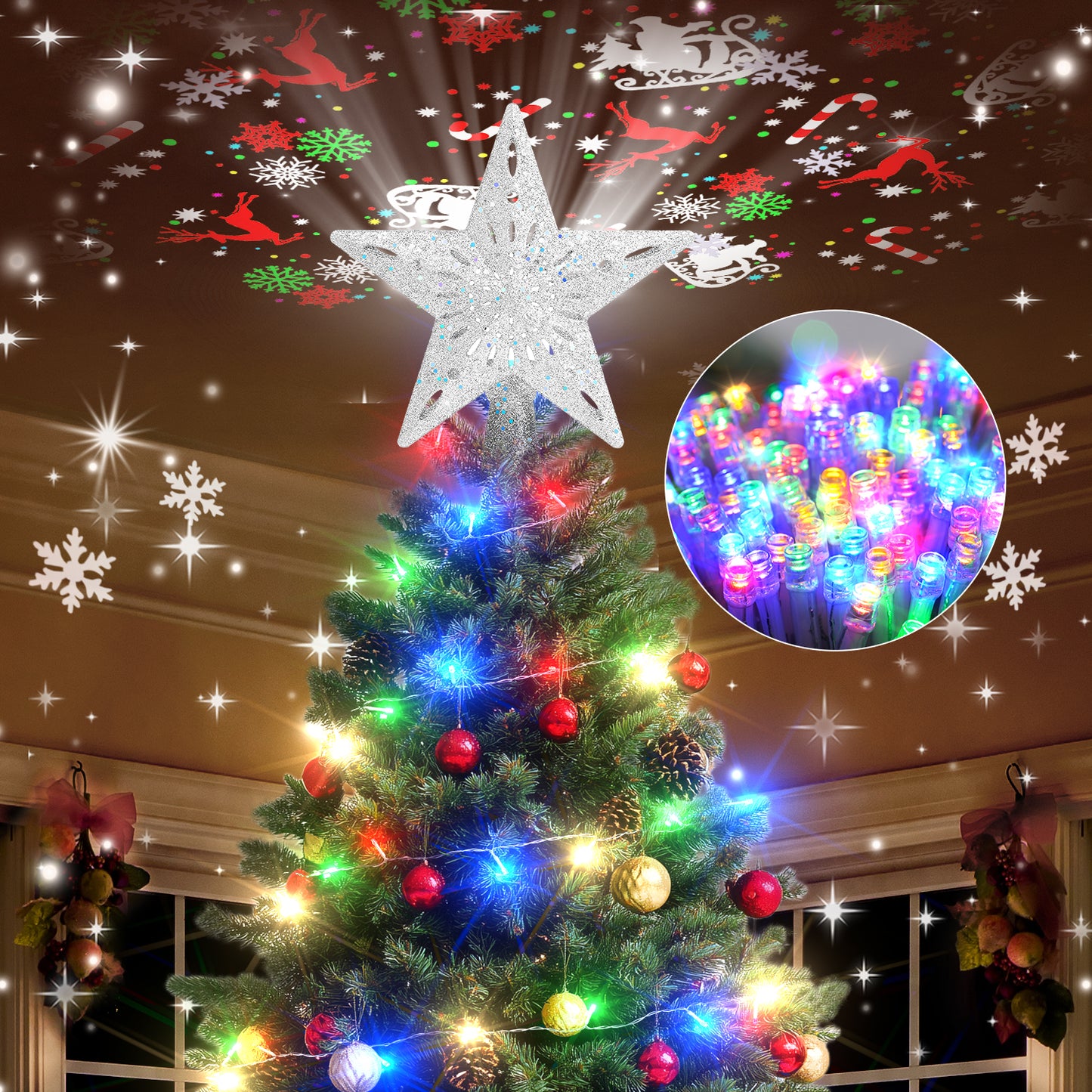 Kesfitt Christmas Tree Topper（Silver）