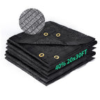 40 percent shade cloth 20x30 ft HDPE mesh sun shade fabric, folded for outdoor garden and patio use
