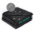 50 percent shade cloth 20x20 ft black HDPE mesh, folded outdoor sun shade with reinforced edges
