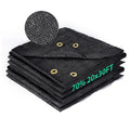 70 percent shade cloth 20x30 ft HDPE mesh sun shade fabric, folded for outdoor garden and patio use
