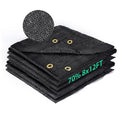 70 percent shade cloth 8x12 ft black HDPE mesh, folded sun shade fabric with reinforced edges and metal grommets