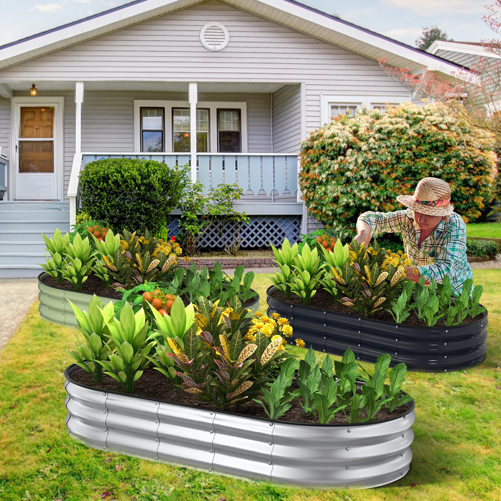 Raised Garden Bed Kit (Sliver, 6x3x1FT)