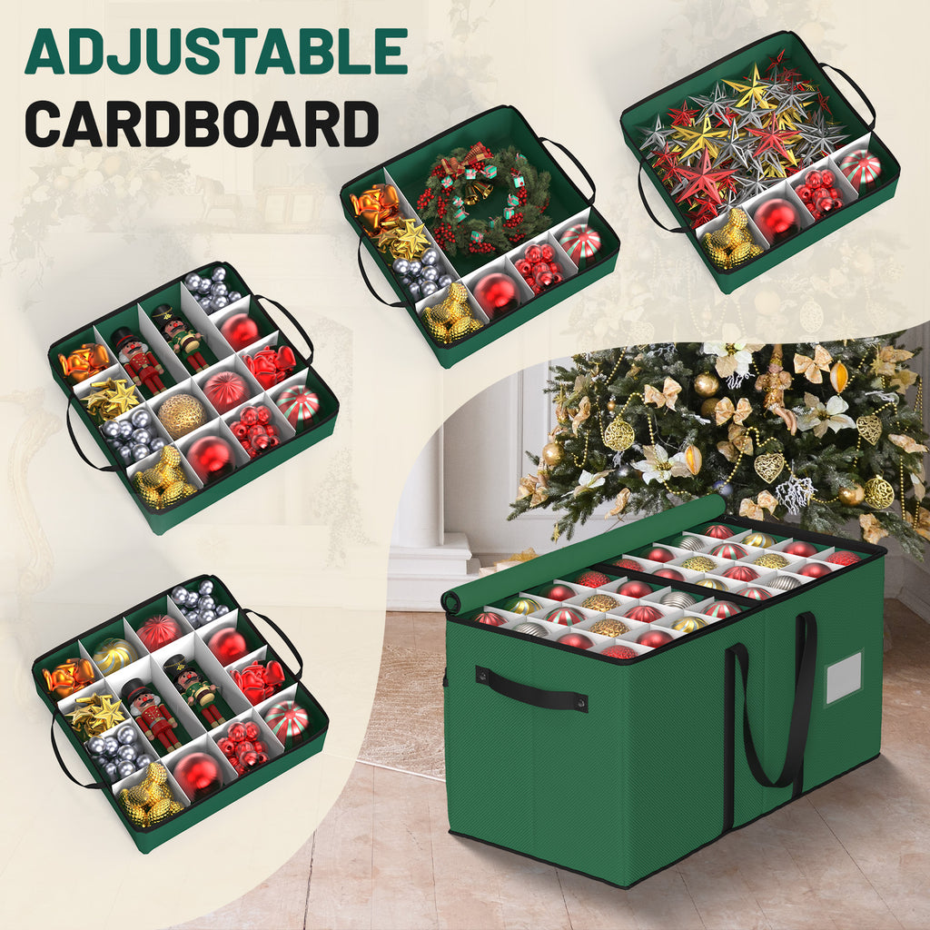 Christmas Ornament Storage Box （Green）