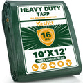 16 mil heavy duty water-resistant tarp 10x12 ft green and blue, folded polyethylene tarp
