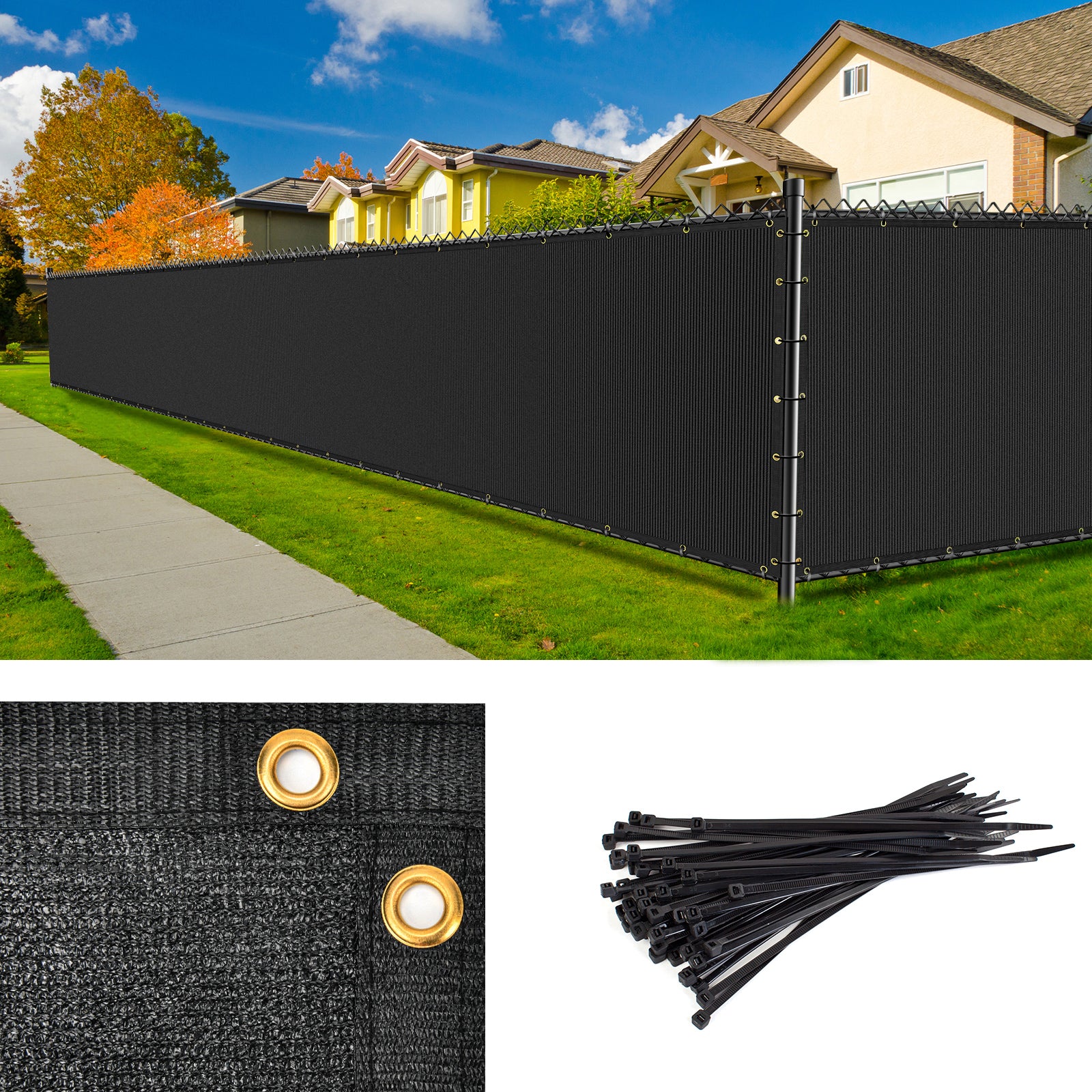 6X50FT Fence Privacy Screen (Black) – Kesfitt