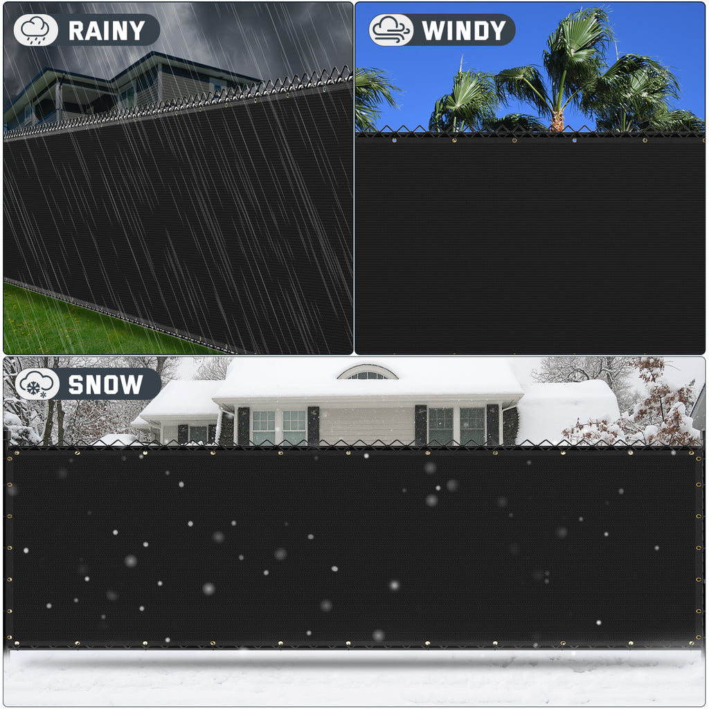 6X50FT Fence Privacy Screen (Black)