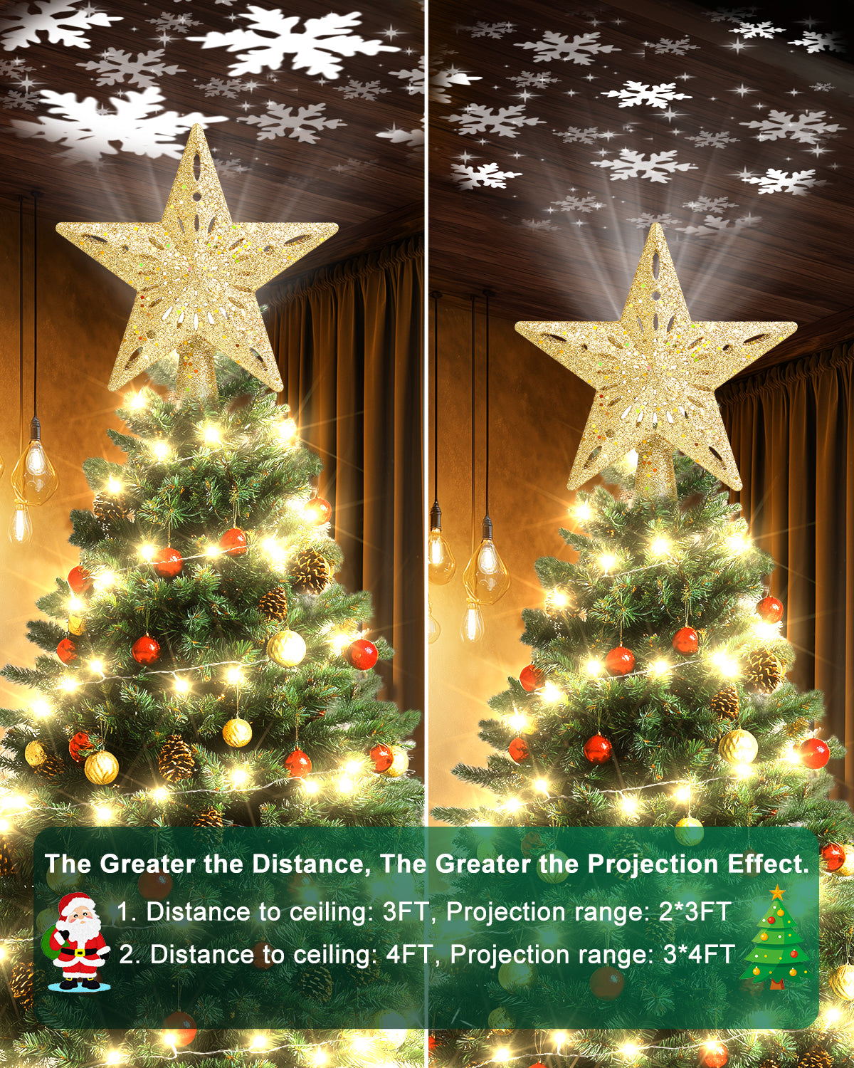 Kesfitt Christmas Tree Topper(Gold)