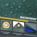 Kesfitt Tarp Heavy Duty Water-Resistant 10x10FT,16 Mil Thick Tarps (Green/Blue)