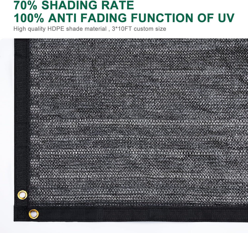 Kesfitt 70% Shade Cloth 3x10 FT for Patio & Garden