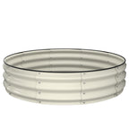 Kesfitt 4x4x1 FT Round Galvanized Raised Garden Bed, Pearl White