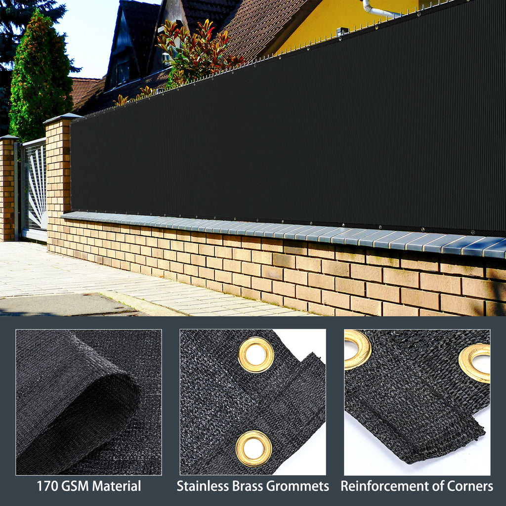 6X25FT Fence Privacy Screen (Black)