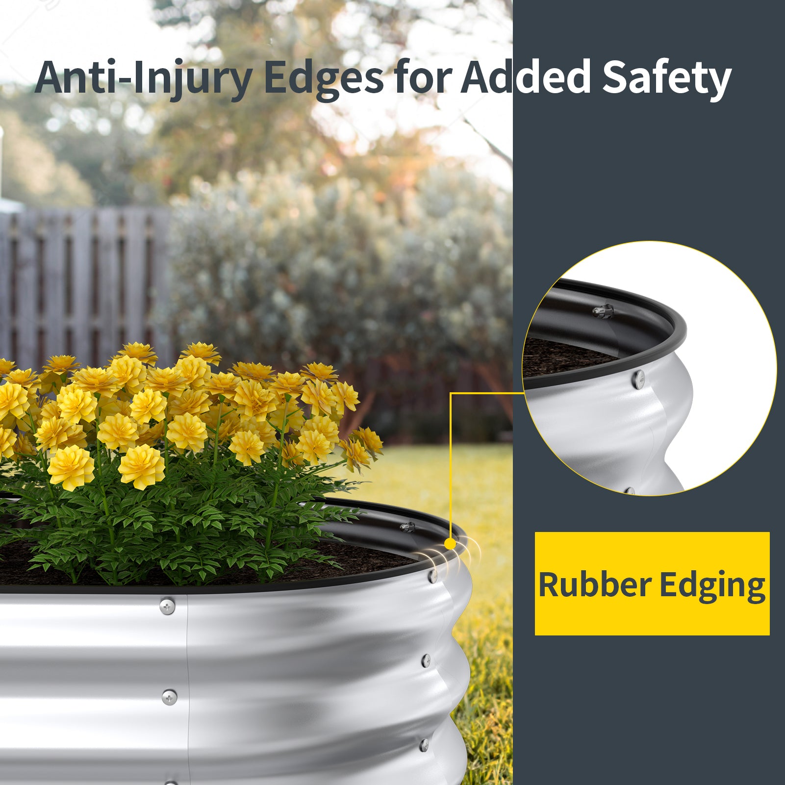 Raised Garden Bed Kit(Silver, 5x2x1FT)