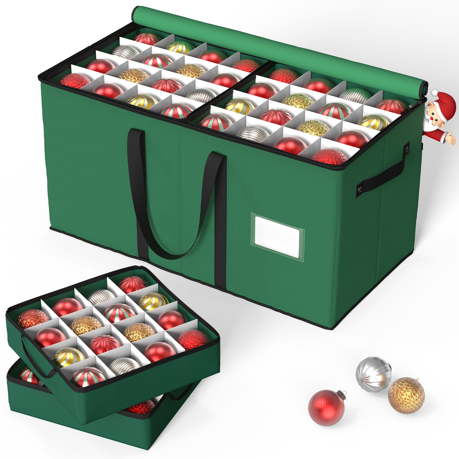 Christmas Ornament Storage Box （Green）