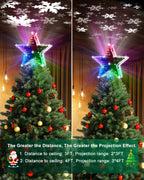 Christmas Tree Topper, Dynamic Tunnel Mirror Colorful Light Star Topper