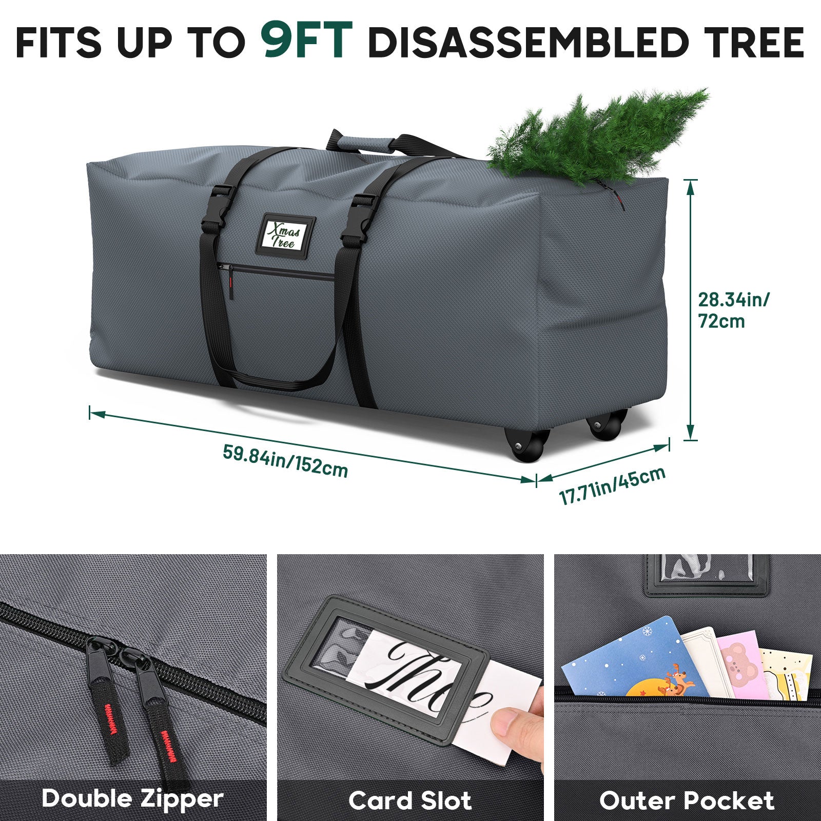 Christmas Tree Storage Bag 9Ft (Gray)