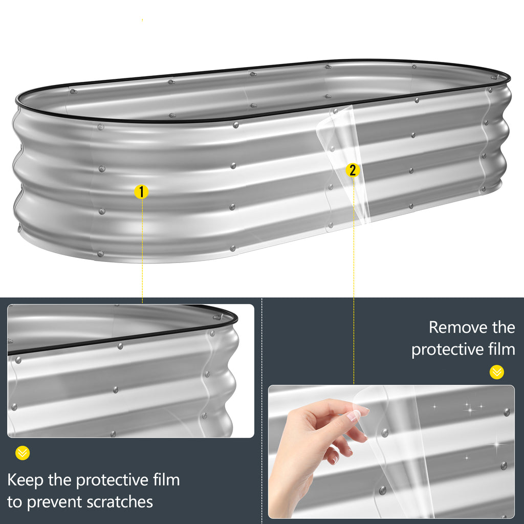 Raised Garden Bed Kit(Silver, 5x2x1FT)