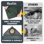 Kesfitt Tarp Heavy Duty Water-Resistant 10x10FT,16 Mil Thick Tarps (Green/Blue)