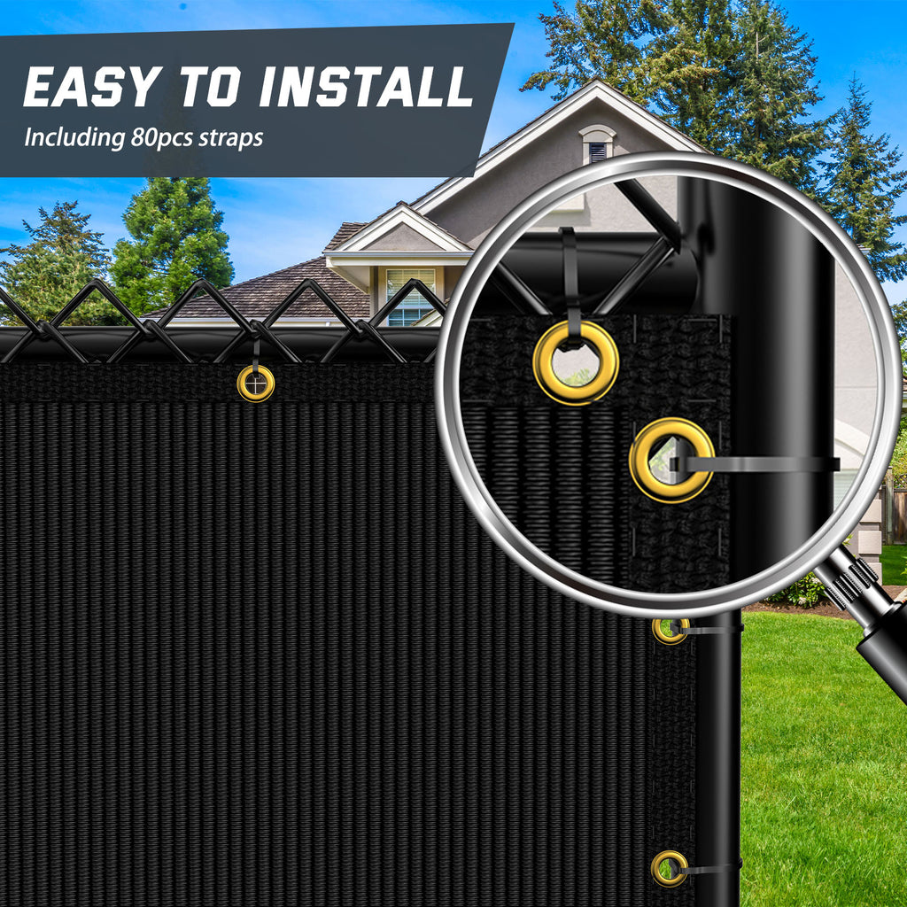 6X25FT Fence Privacy Screen (Black)