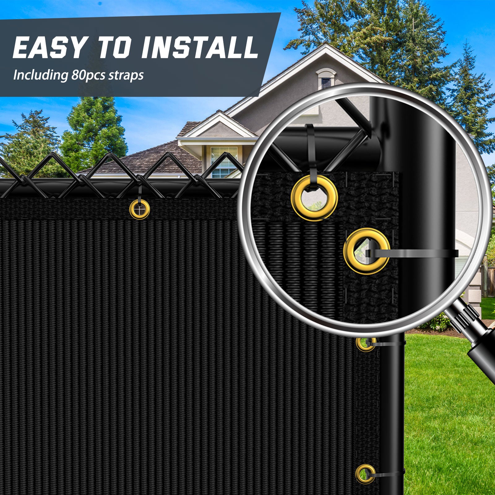 6X25FT Fence Privacy Screen (Black)