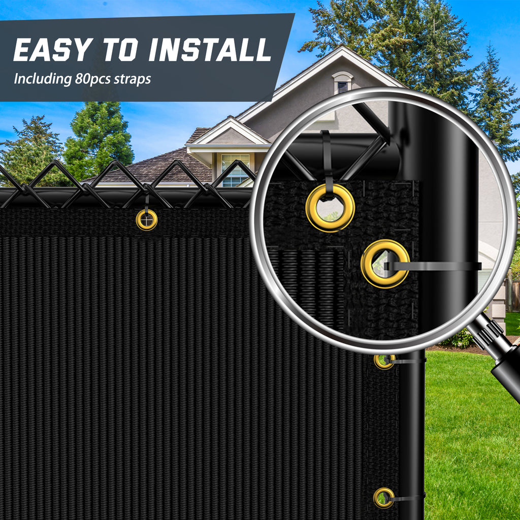 6X50FT Fence Privacy Screen (Black)
