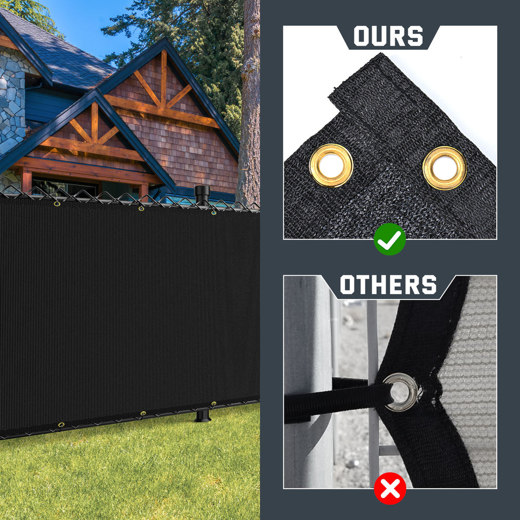 fence tarp black 6x50ft Black Fence Privacy Screen