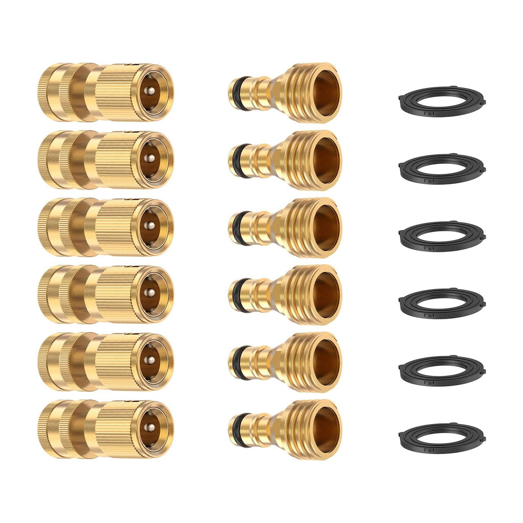 Garden Hose Quick Connector (6 Sets)