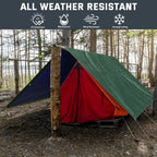 Kesfitt Tarp Heavy Duty Water-Resistant 10x10FT,16 Mil Thick Tarps (Green/Blue)