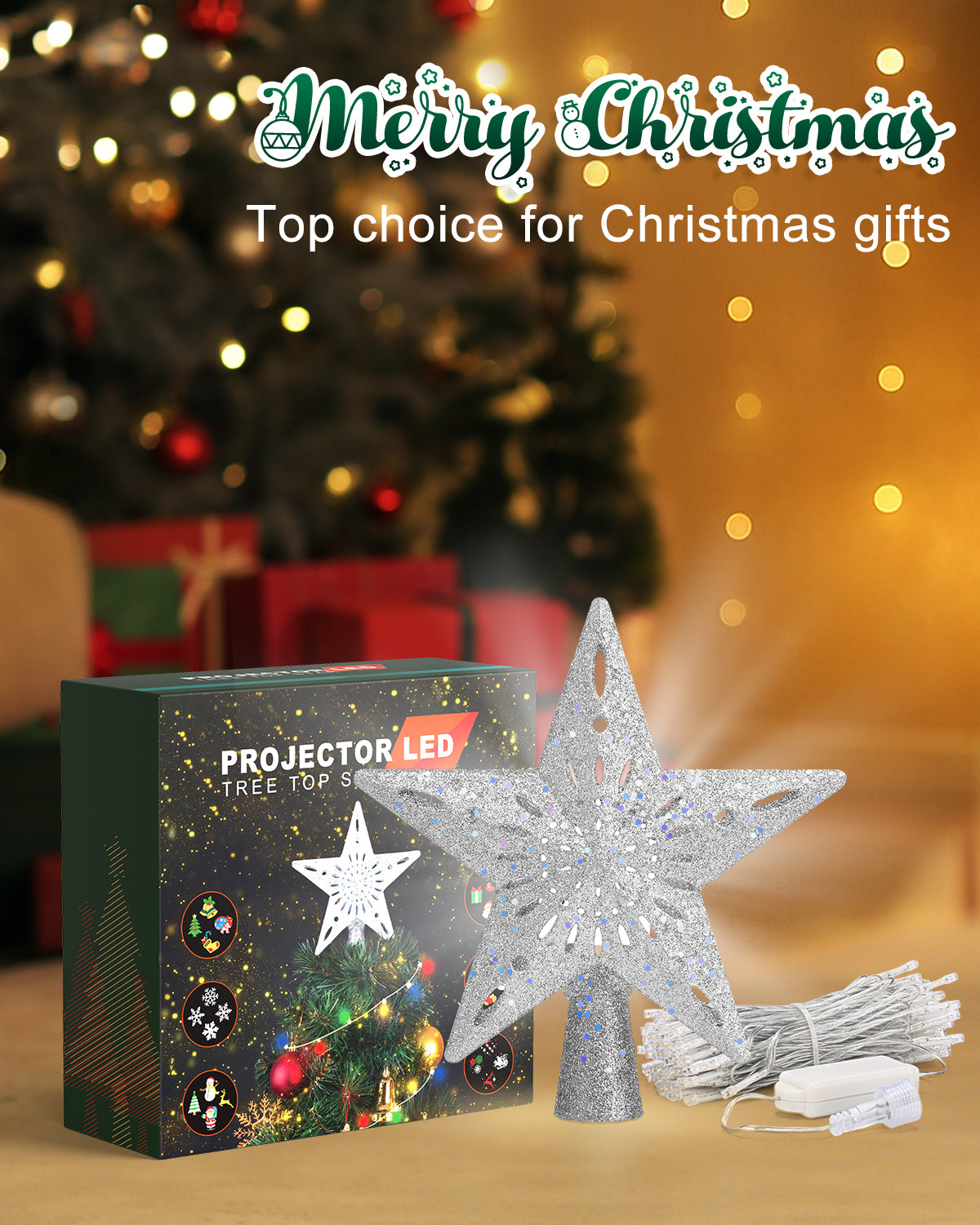Kesfitt Christmas Tree Topper（Silver）