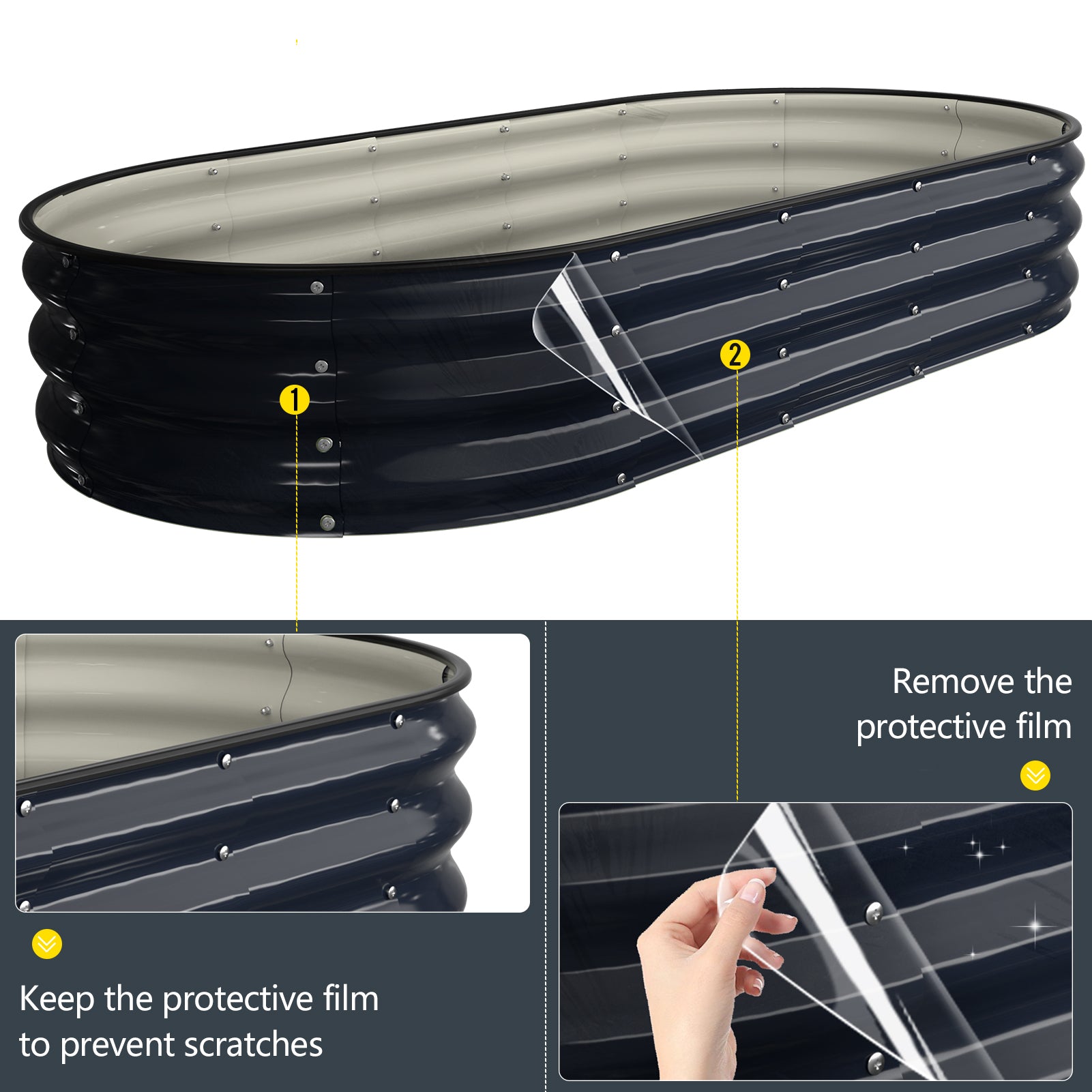 Raised Garden Bed Kit (Midnight Blue, 6x3x1FT)