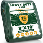 16 mil heavy duty water-resistant tarp 8x10 ft green and blue, folded poly tarp for outdoor use
