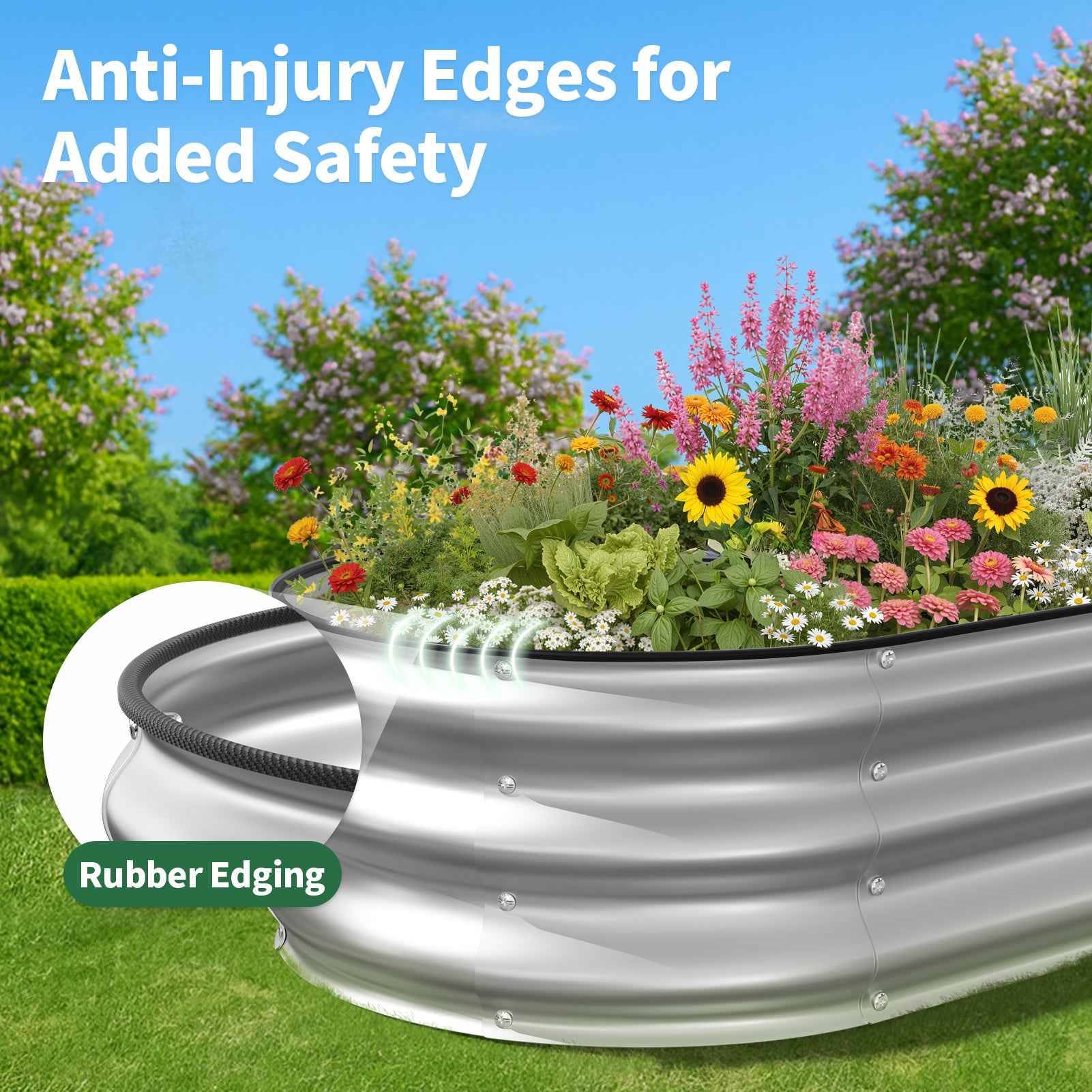 Raised Garden Bed Kit (Sliver, 4x2x1FT)