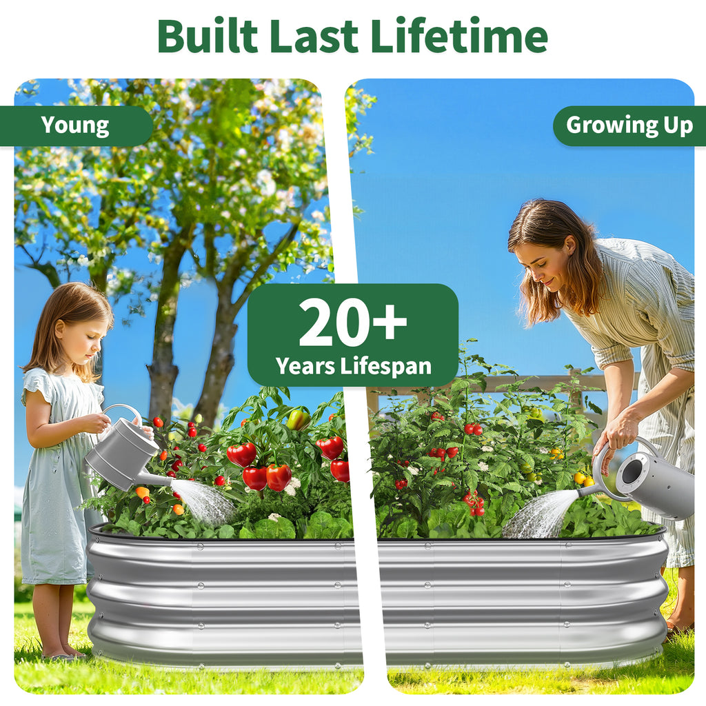 Raised Garden Bed Kit (Sliver, 4x2x1FT)