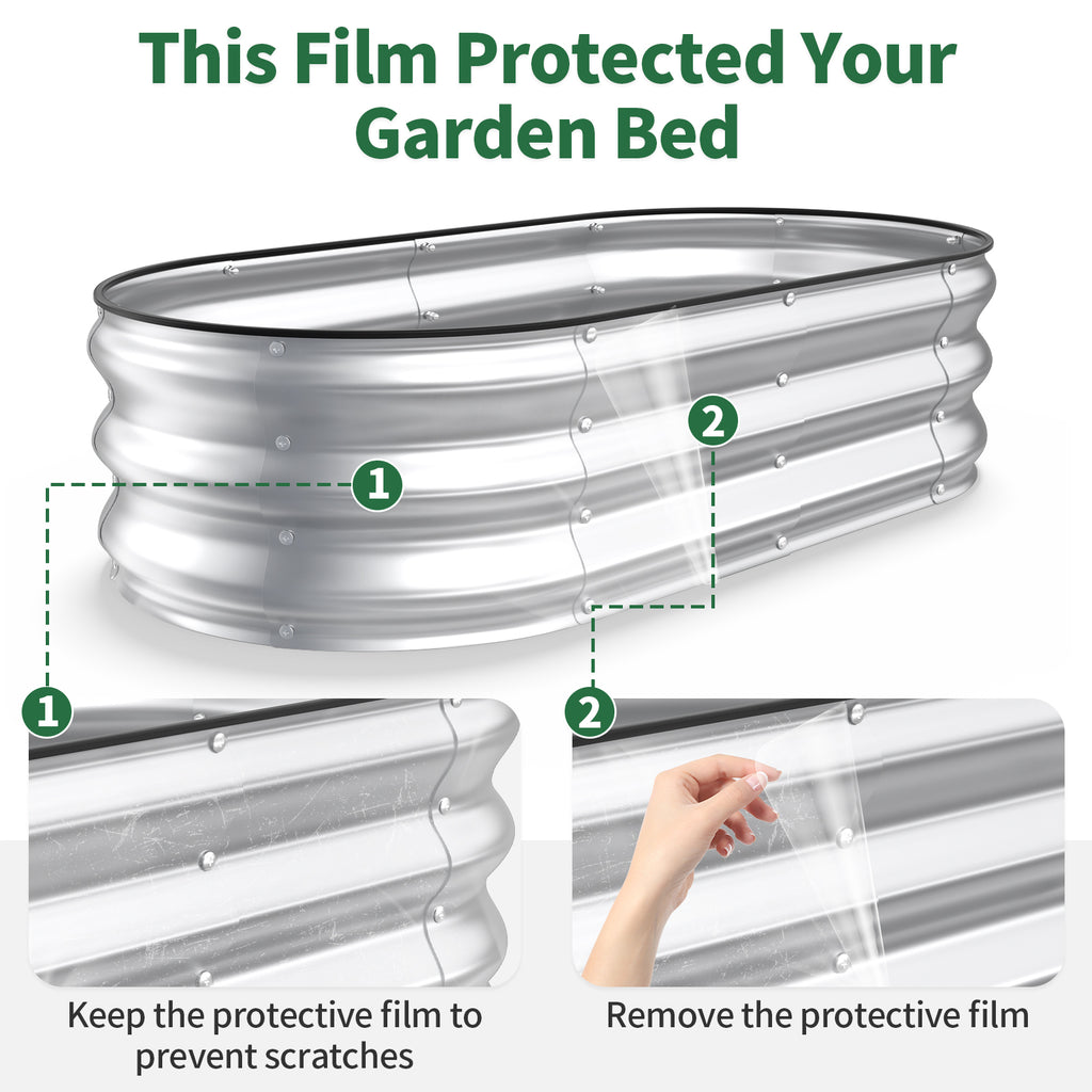 Raised Garden Bed Kit (Sliver, 4x2x1FT)