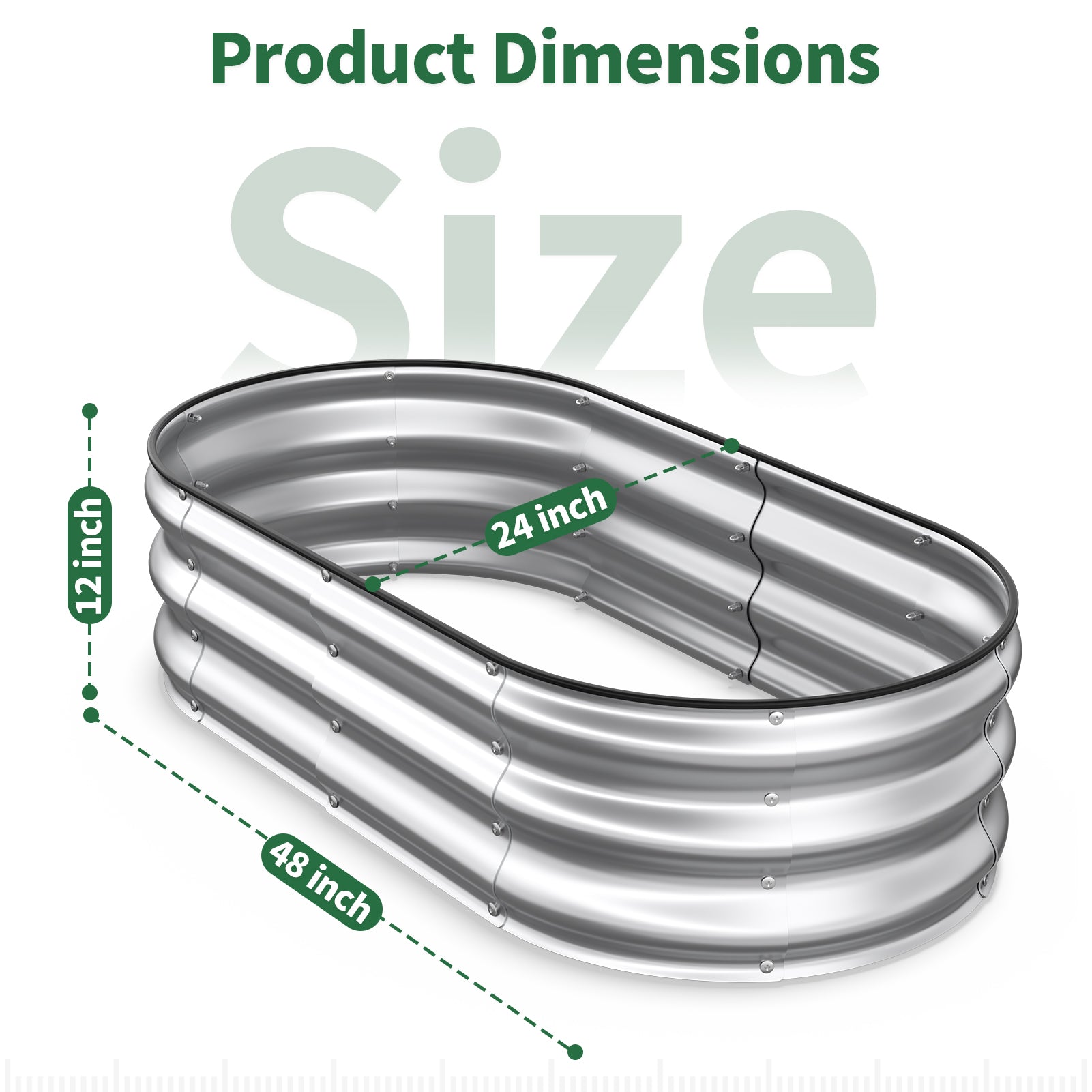 Raised Garden Bed Kit (Sliver, 4x2x1FT)