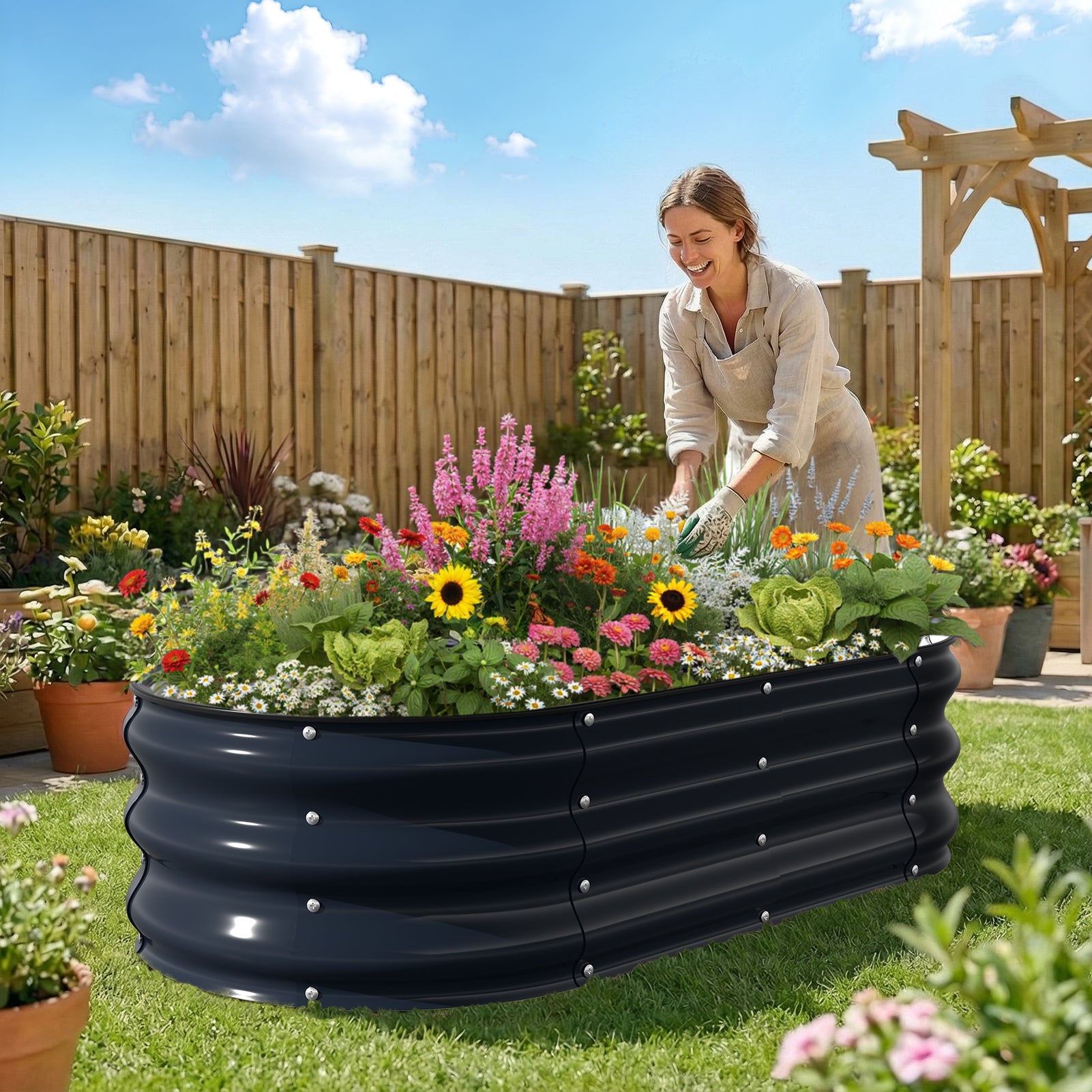 Raised Garden Bed Kit (Midnight Blue, 4x2x1FT)