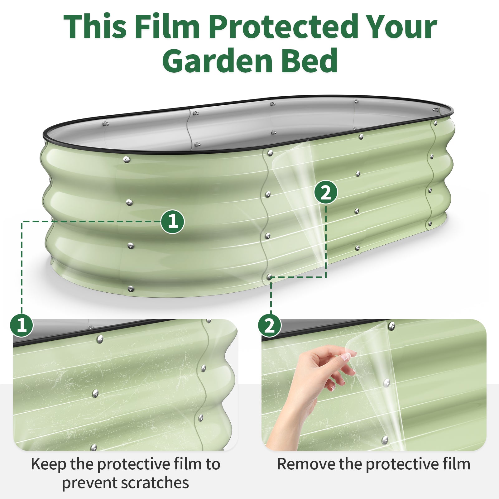 Raised Garden Bed Kit (Fruit Green, 4x2x1FT)