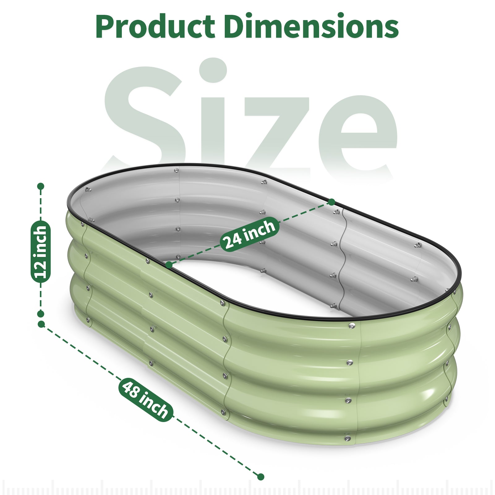 Raised Garden Bed Kit (Fruit Green, 4x2x1FT)