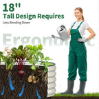 Pearl white 18-inch tall metal raised garden bed designed for comfortable gardening
